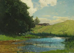 Natural Setting Prints: Landscape at Köpingebro, near Ystad, 1876. Creator: Gustaf Rydberg