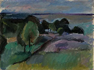 1913 Prints: Landscape from Korkeasaari, 1913. Creator: Valle Rosenberg