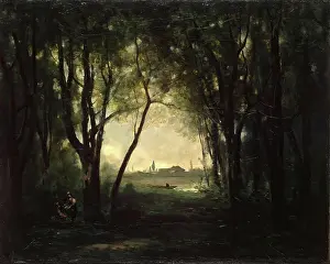 Hope Prints: Landscape with a Lake, 1870. Creator: Jean-Baptiste-Camille Corot