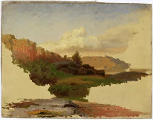 Gustaf Werner Holmberg Prints: Landscape from Leppalahti in Kuru; Unfinished, 1857. Creator: Werner Holmberg