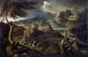 Gaspard Prints: Landscape with Lightning, 1660s. Artist: Gaspard Dughet