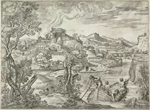 Tiziano Vecellio Gallery: Landscape with a Luteplayer, 1627. Creator: Unknown