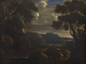 1670s Prints: Landscape with a Man on Horseback, 2nd half of 17th century