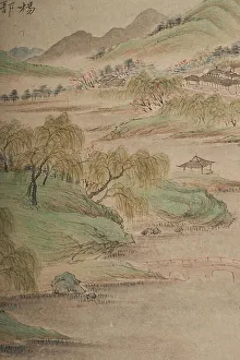 Willow Prints: Landscape in the manner of the Wu School, 1841. Creator: Qian Du