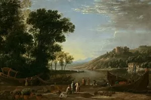 Commerce Gallery: Landscape with Merchants, c. 1629. Creator: Claude Lorrain
