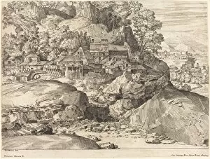 Etching On Laid Paper Gallery: Landscape with a Mill, c. 1650. Creator: Dominique Barriere