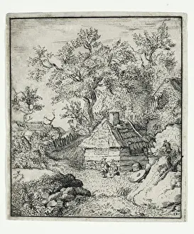 Chimneys Prints: Landscape with a Millstone near a Cask, second half of 18th century. Creator: Unknown