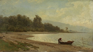 Norway Europe Prints: Landscape at Mjosa, 1877. Creator: Otto Sinding
