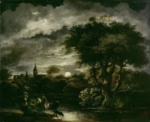 Landscape in moonlight, 1700-1799. Creator: Unknown