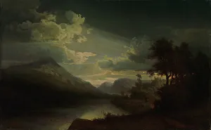 Landscape in Moonlight, 1872. Creator: Victoria Aberg