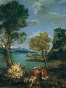 Landscape with Moses and the Burning Bush, 1610-16. Creator: Domenichino Landscape with Moses and the Burning Bush, 1610-16. Creator: Domenichino