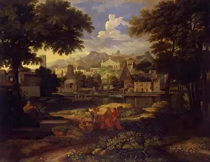 Nile Prints: Landscape with Moses Saved from the Nile, 1650. Creator: Etienne Allegrain