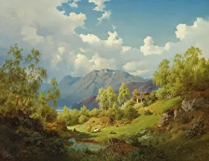 Natural Setting Prints: Landscape. Motif from the Numme Valley in Norway, 1850. Creator: Joachim Frich