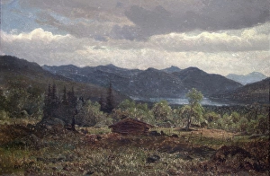 Landscape with Mountain Farm, 1848. Creator: Gustav Adolph Mordt