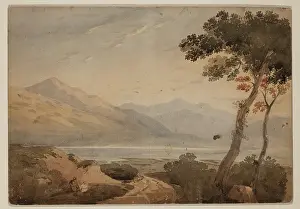 Johnston Prints: Landscape with Mountain Lake, c1820-1865. Creator: David Claypoole Johnston