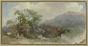Wove Paper Prints: Landscape with mountain ridge, 19th century. Creator: Jakob Maurer