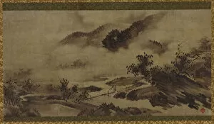 Kakemono Gallery: Landscape: mountains, mist and stream, Edo period, (18th century?). Creator: Unknown