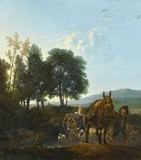 Karel Dujardin Prints: Landscape with Mule Driver, 1650-1655. Creator: Karel Du Jardin