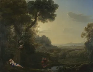 Narkissos Prints: Landscape with Narcissus and Echo, 1644. Artist: Lorrain, Claude (1600-1682)