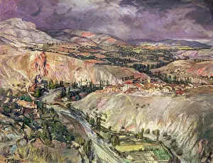 Basque Prints: Landscape of Navarre, c1939? Creator: Ignacio Zuloaga