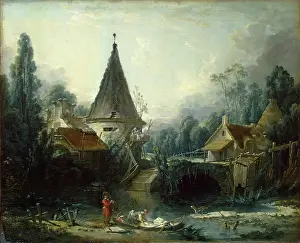 Mill Prints: Landscape near Beauvais, 1740. Creator: Francois Boucher