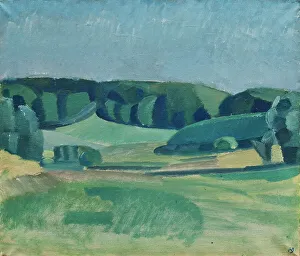 Giersing Harald Prints: Landscape near Bistrup, Sealand, 1918. Creator: Harald Giersing