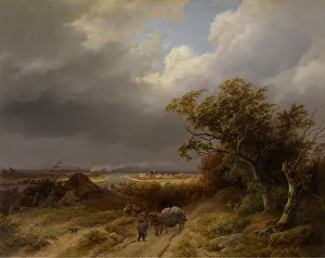 Stormclouds Prints: Landscape near Cleves, 1846. Creator: Barend Cornelis Koekkoek