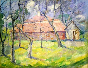 Avant Garde Prints: Landscape near Kiev, 1930. Artist: Kazimir Malevich