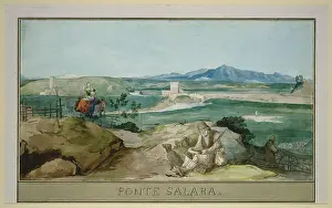 Mule Prints: Landscape near Rome with the Ponte Salario, c1817-1818. Creator: Carl Philipp Fohr