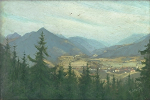 Western Carpathians Prints: Landscape near Ruzomberok, 1906. Creator: Karol Miloslav Lehotsky