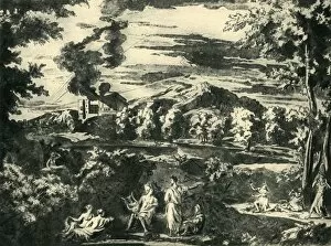 Nicholas Poussin Gallery: Landscape with Orpheus and Eurydice, mid 17th century, (1943). Creator: Nicolas Poussin