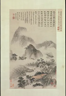 Hanging Scroll Prints: Landscape Painted on the Double Ninth Festival, dated 1705. Creator: Shitao