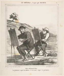 Behind Gallery: The landscape painters, the first copies nature, the second copies the first