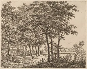 Landscape with a Peasant Carrying Firewood, c. 1800. Creator: Ernst Willem Jan Bagelaar