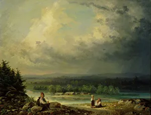 Landscape with four Peasant Childen, 1865. Creator: Robert Wilhelm Ekman