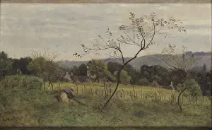 Corot Prints: Landscape with a Peasant Woman, 1861. Creator: Corot, Jean-Baptiste Camille (1796-1875)