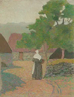 Pont Aven School Prints: Landscape. Peasant woman going to her farm, 1887. Creator: Delavallee, Henri (1862-1943)