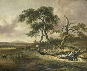 Snapped Prints: Landscape with a Peddler and Woman Resting, 1669. Creator: Jan Wijnants