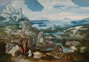 Cardinals Hat Prints: Landscape with the Penitent Saint Jerome, 1530 / 40. Creator: Unknown