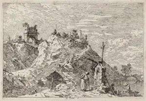 Landscape with the Pilgrim at Prayer, c. 1735/1746. Creator: Canaletto Landscape with the Pilgrim at Prayer, c. 1735/1746. Creator: Canaletto