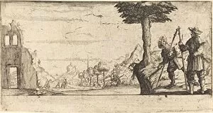 Callot Jacques Collection: Landscape with Two Pilgrims. Creator: Unknown