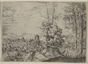Landscape with Two Pines, 1522-1525. Creator: Albrecht Altdorfer (German, c. 1480-1538)