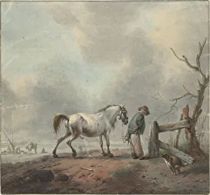 Urinating Prints: Landscape with pissing man, horse and dog, 1759. Creator: Jan Augustini