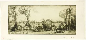 Landscape, Poigny, 1907. Creator: Donald Shaw MacLaughlan