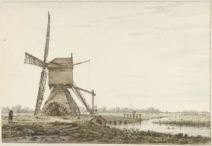 Strij Jacob Van Prints: Landscape with polder mill, 1766-1815. Creator: Jacob van Strij