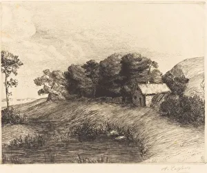 Landscape with Pond (Le paysage a la mare). Creator: Alphonse Legros Landscape with Pond (Le paysage a la mare). Creator: Alphonse Legros