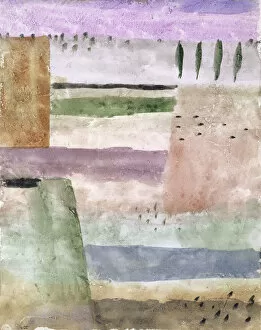 Paul 1879 1940 Gallery: Landscape with Poplars, 1929. Creator: Klee, Paul (1879-1940)