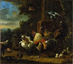 Rooster Prints: Landscape with Poultry and Birds of Prey
