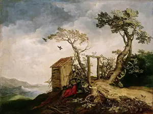 Refuge Prints: Landscape with the Prophet Elijah in the Desert, 1610. Creator: Abraham Bloemaert