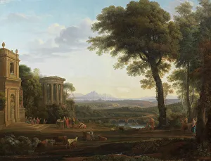 Arcadian Prints: Landscape with Psyche's father sacrificing at the Temple of Apollo in Miletos